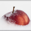 Яблоко на снегу.