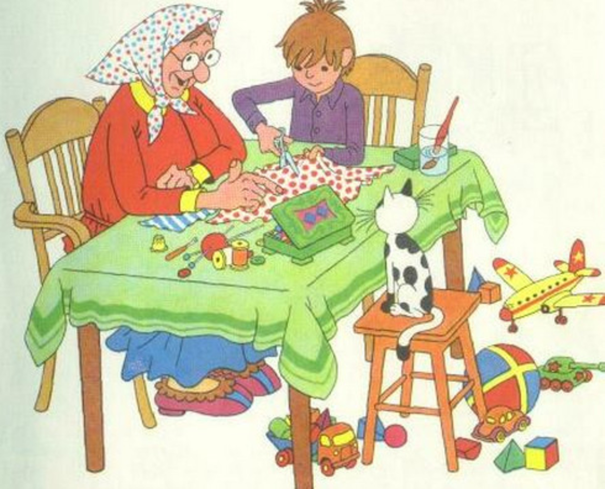 Еле еле давным давно. Внуки у бабушки в гостях. Бабушка рисунок. Бабушка с внуками иллюстрация. Бабушка картинка для детей.