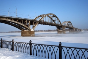 Рыбинский мост зимой