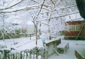 Двор в снегу