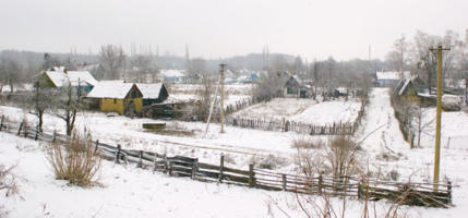 Зимой в деревне.