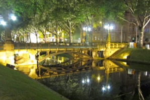 Ночь,мост,река,фонари..