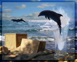 Картина с дельфинами и кубами :)