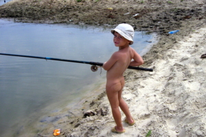 Настоящий рыбак:)