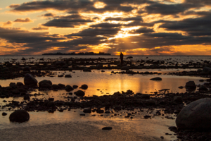 Закат на финском заливе. Форт Тотлебен.