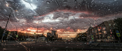 Закат над Аминьевским шоссе.