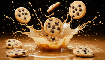 Кофе с молоком и печеньками