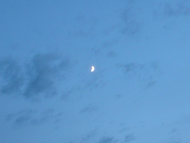 Луна на голубом небе
