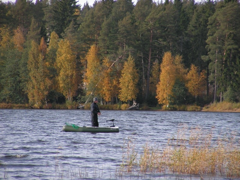 Осенняя рыбалка на озере.