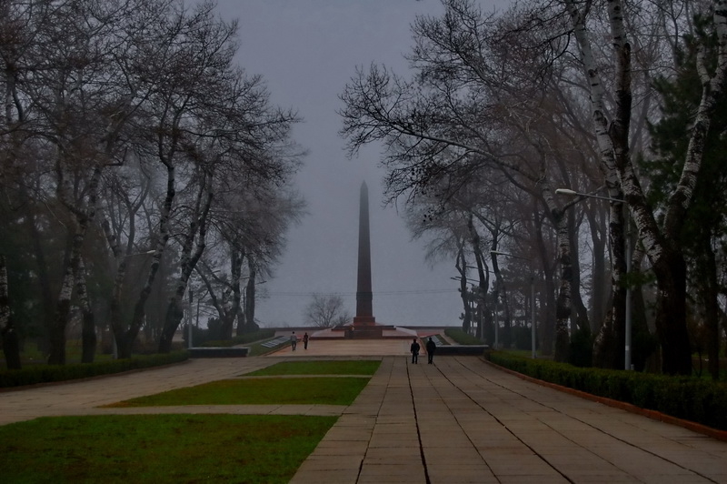 Весна, парк, туман