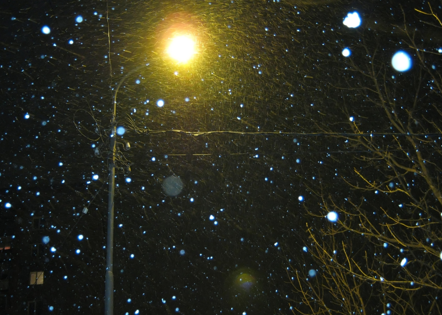 Снег, улица, фонарь....
