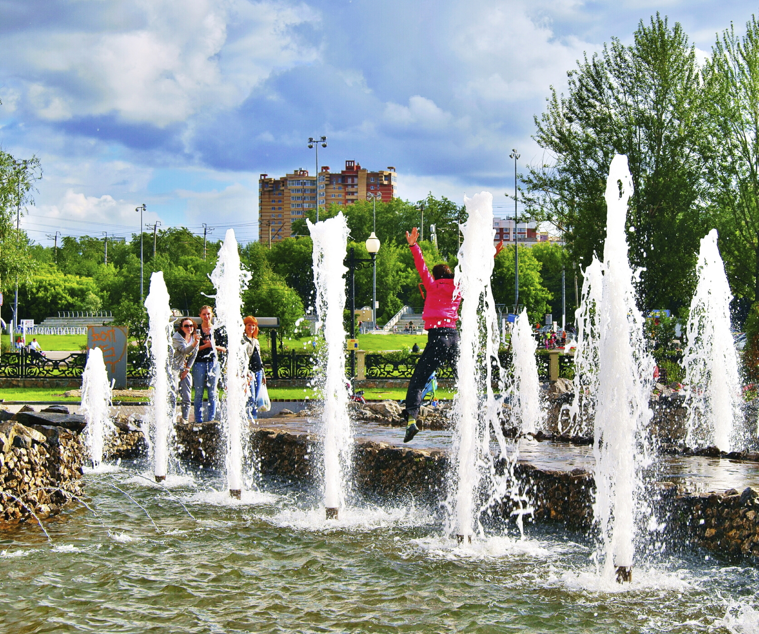 В городском парке.