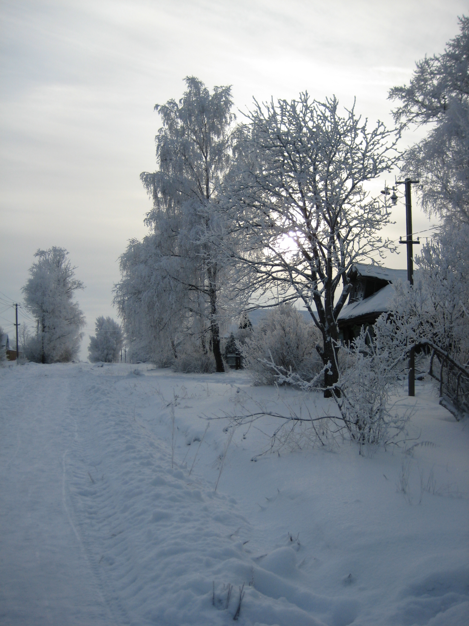зима в деревеньке