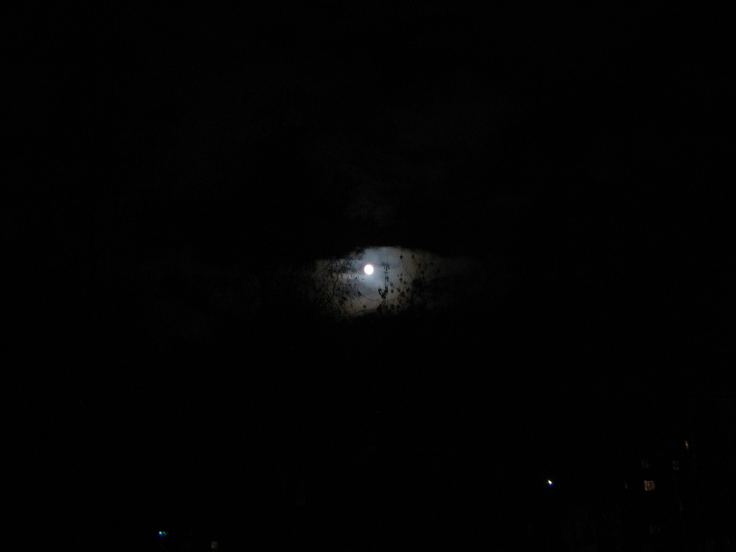 ночь, небо, луна