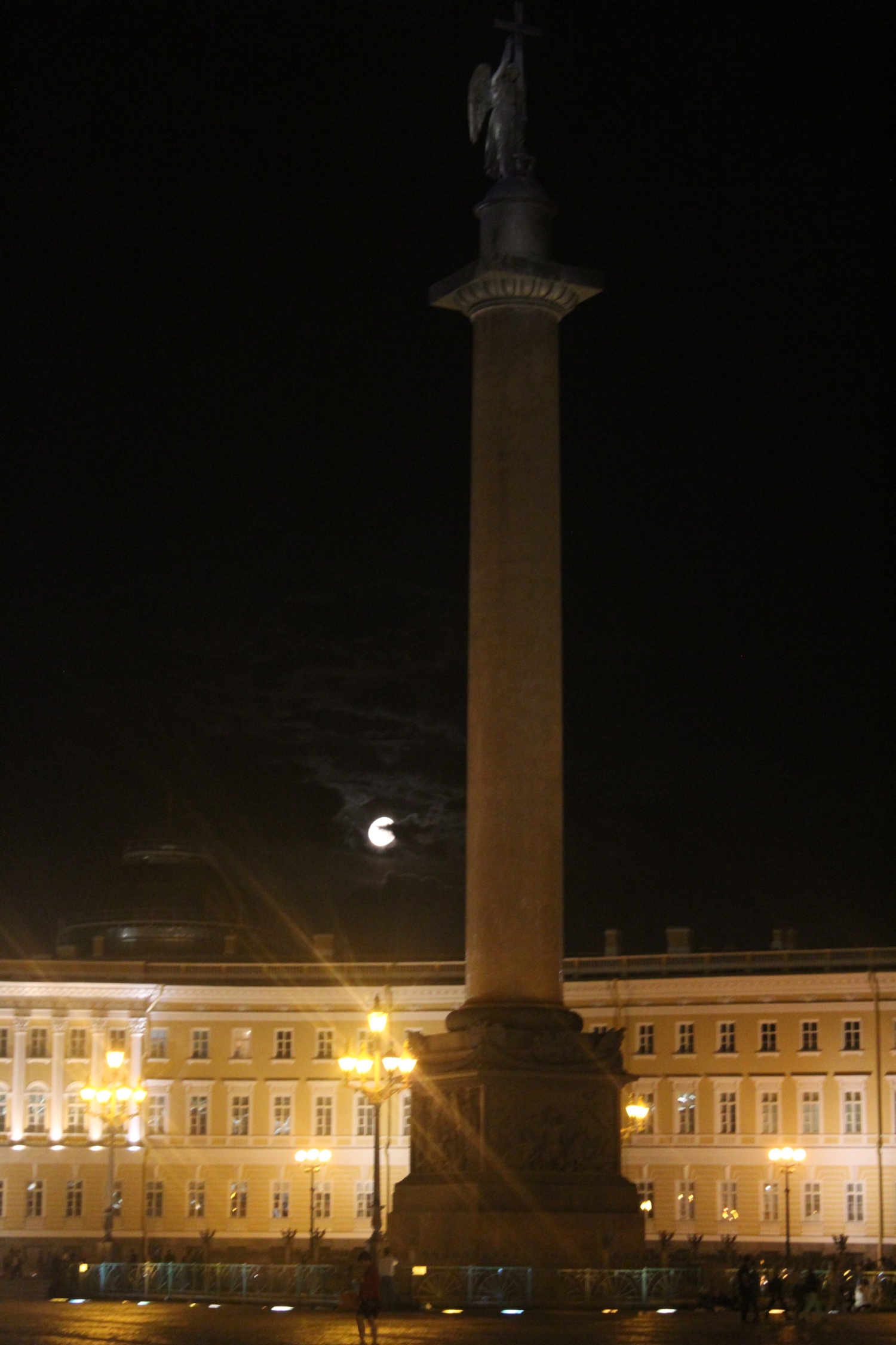 Александровская колонна. Ночь на Дворцовой.