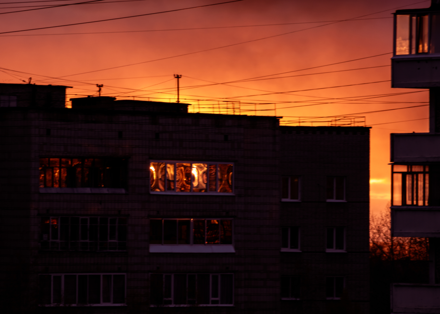 Пожар над городом