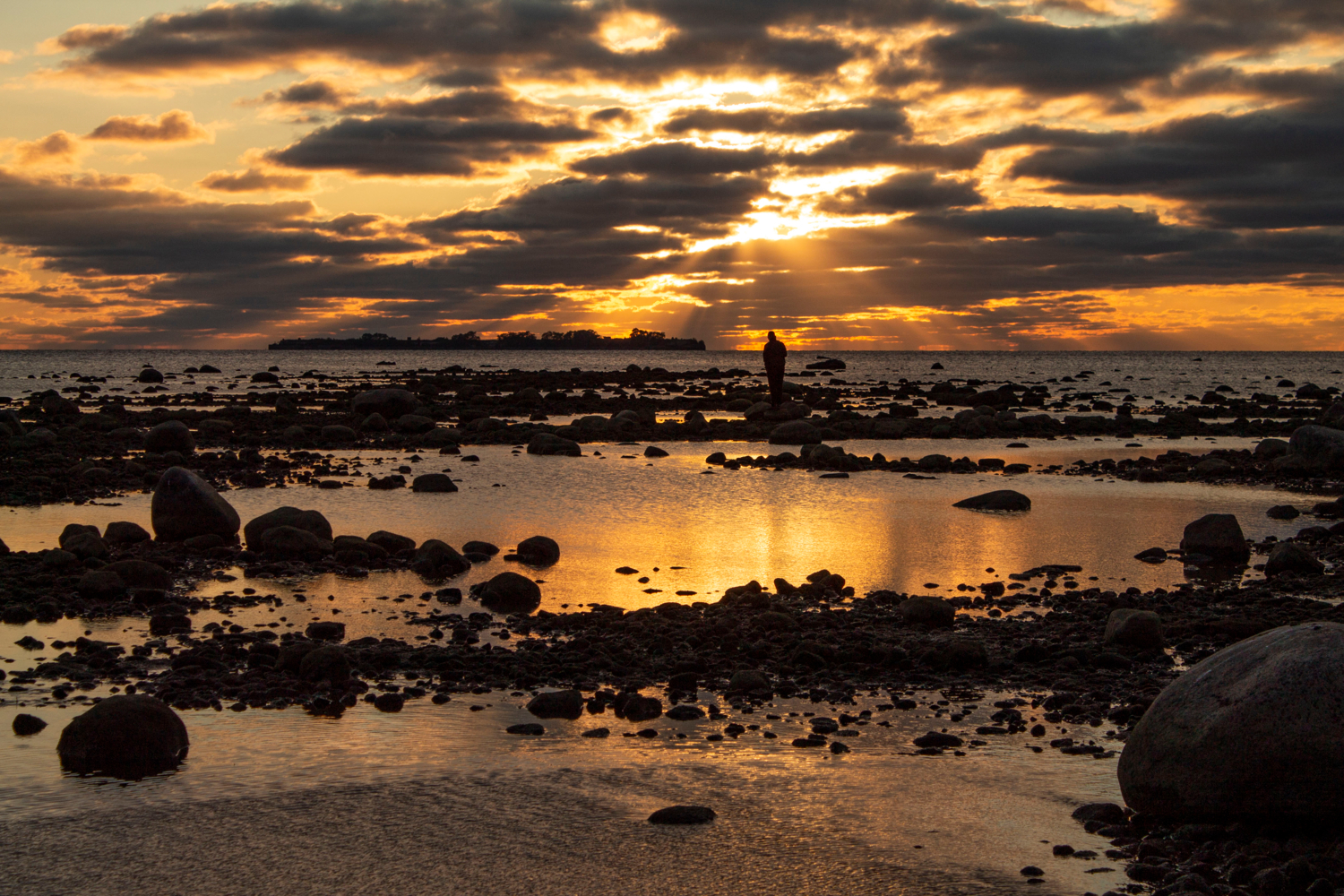 Закат на финском заливе. Форт Тотлебен.