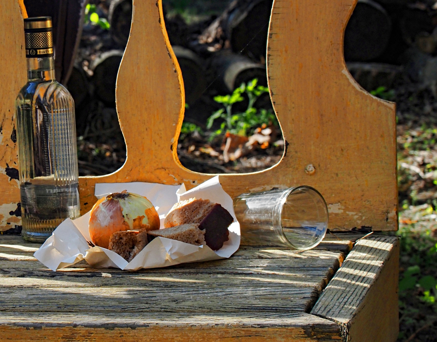 В парке на скамейке...