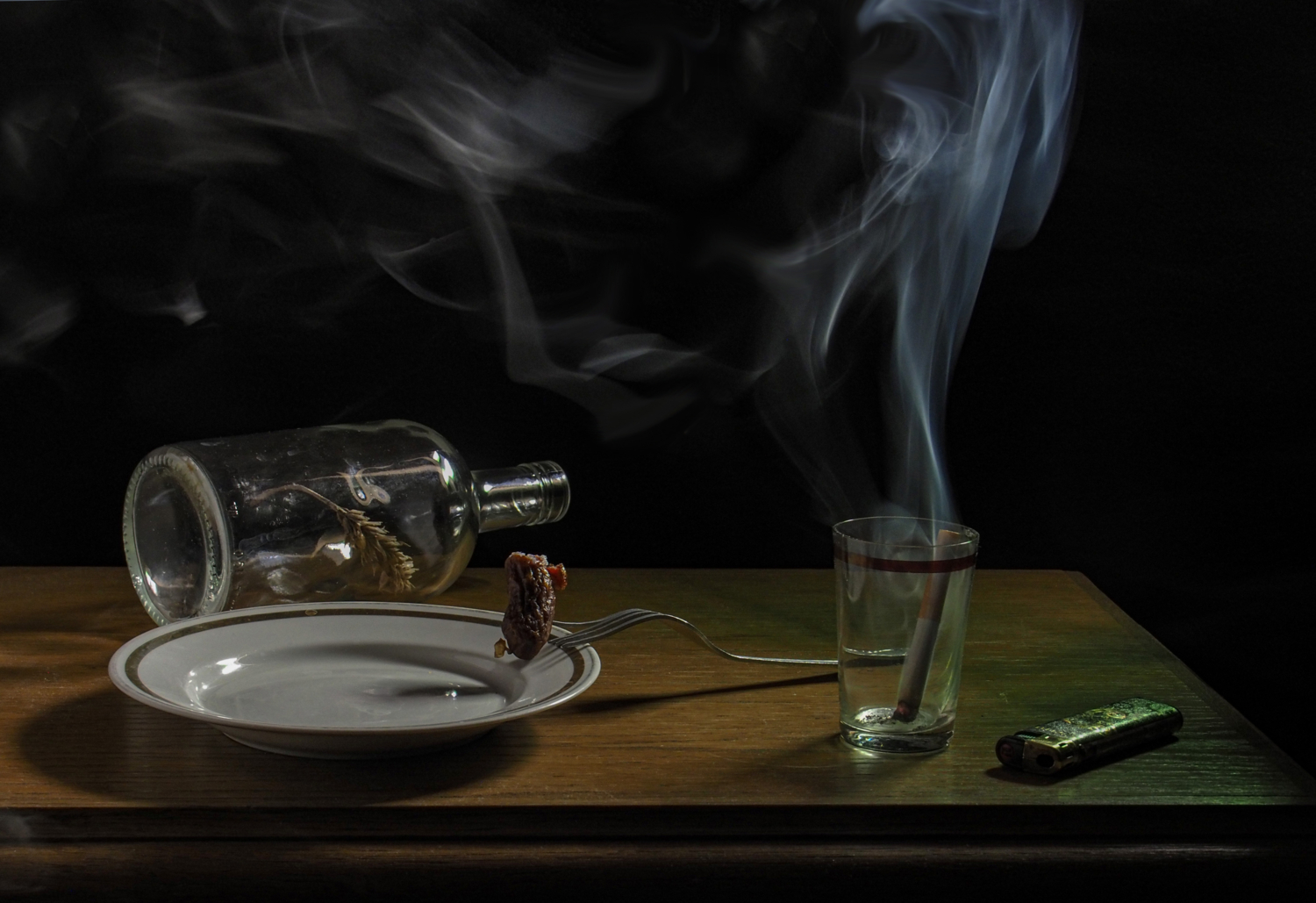 А потом кончил пить, потому что устал