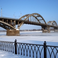 Рыбинский мост зимой