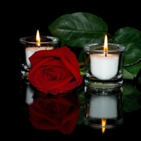 Свечи и роза - романтика...
