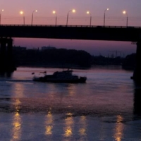 Ленинградский мост в сумерках