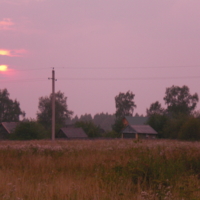 Деревня на закате