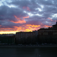 Апрельский закат над Москвой