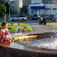 в городском фонтане