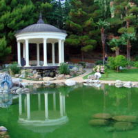 Пруд в сосновом бору.