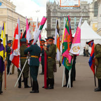 После парада.