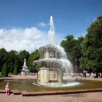 В Петергофе.