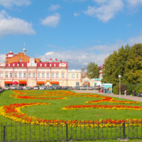 цветочная поляна на площади