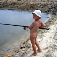 Настоящий рыбак:)