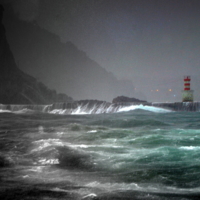 Stormy weather.Entrance to Rio
