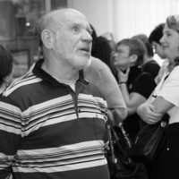 На выставке.