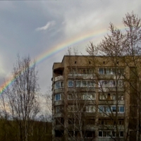 Над городом...