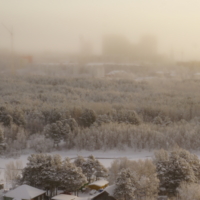 Городской пейзаж в мороз