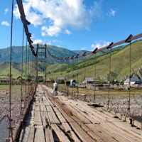 Мост через реку Катунь, Горный Алтай