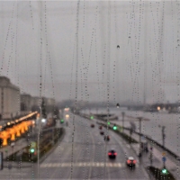 Москва. Андреевский мост. Дождливая зима.