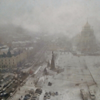 Снег,метель над городом