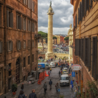 На старых улочках города. Рим