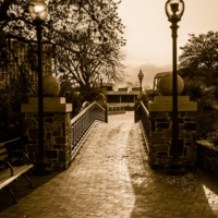 Закатное солнце зажгло фонари