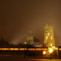 Петропавловская крепость в тумане.