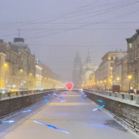 Снежный сердечный Санкт Петербург…