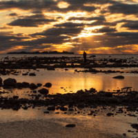 Закат на финском заливе. Форт Тотлебен.