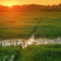 Вечер на рисовом поле