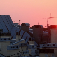закат на крыше