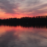 закат в багровых тонах