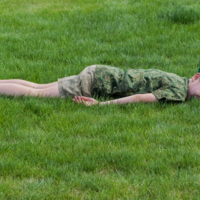 трава у дома